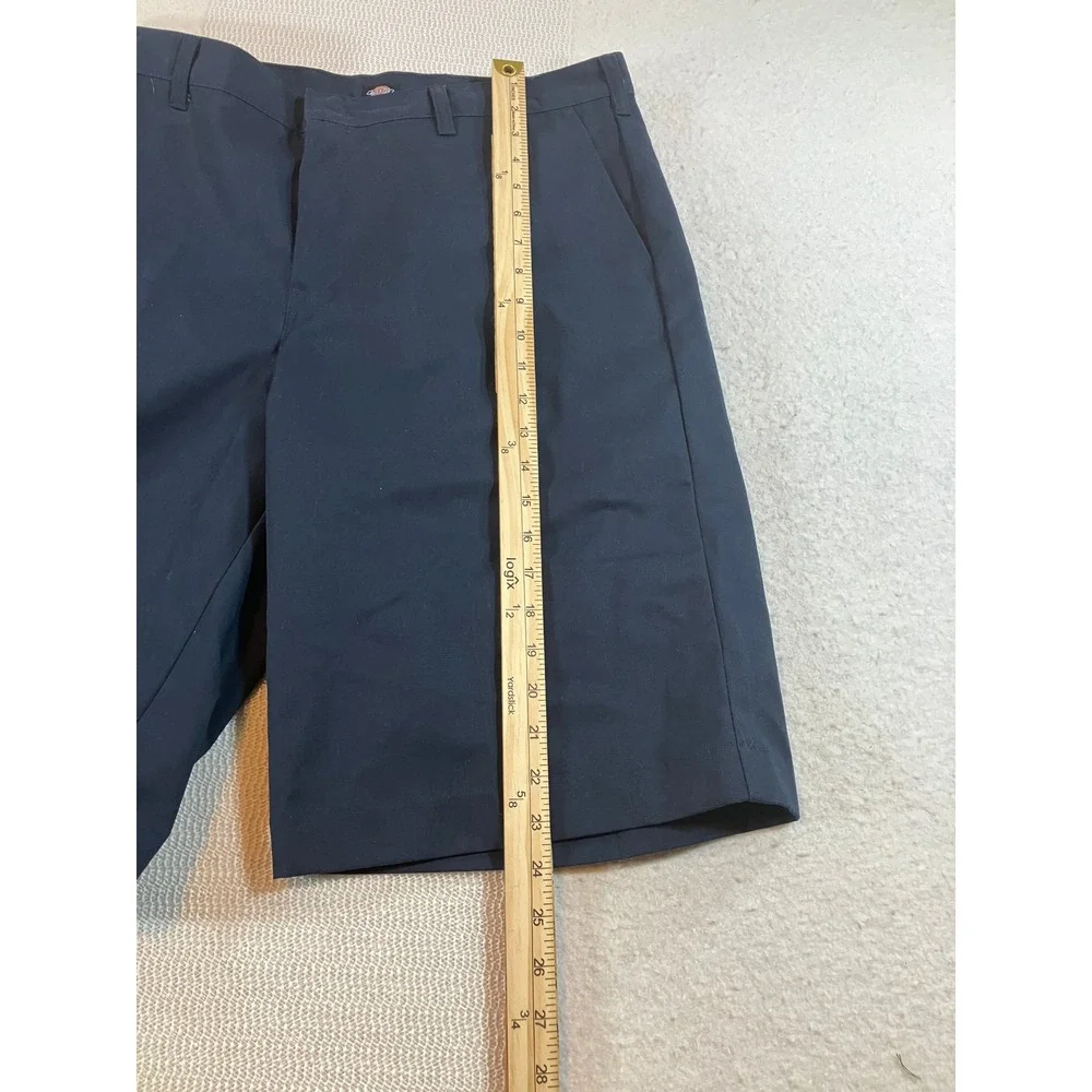 Dickies Mens Navy Blue Flat Front Work Shorts Size 36 Twill Casual Chino Shorts